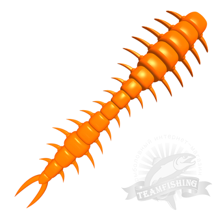 Силиконовая приманка SANSAN SAN-WORM POLLYWOG 65S, КРАБ, оранжевая морковь 1480