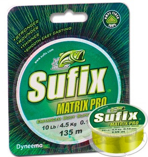 Леска плетеная Sufix Matrix Pro желтая 135м 