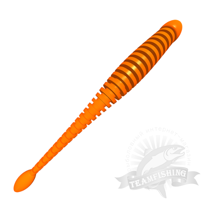 Силиконовая приманка SANSAN SAN-WORM ANNULUS 75S, ЧЕСНОК, оранжевая морковь 1465