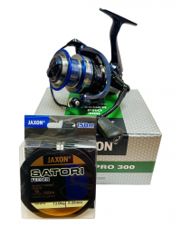 Катушка фидерная рыболовная Jaxon Feeder Pro 300 + леска фидерная 0,25 мм 150 м