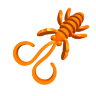 Силиконовая приманка SANSAN SAN-WORM NEVESYA 35S, КРАБ, оранжевая морковь 1600