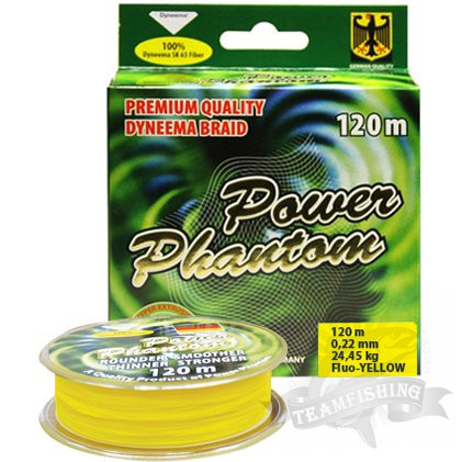 Шнур плетёный Power Phantom x4 120m флуоресцентный желтый 
