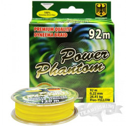 Шнур плетёный Power Phantom x4 92m флуоресцентный желтый