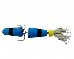 Мандула для рыбалки 8 см снасть джиговая придонная на щуку, сома, окуня 1 шт. (синий-черный)