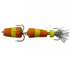 Мандула для рыбалки 8 см снасть джиговая придонная на щуку, сома, окуня 1 шт. (оранжевый-желтый)