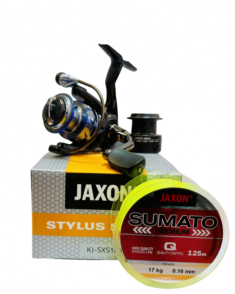 Катушка рыболовная Jaxon Stylus SX 100 + шнур 0,16 мм 125 м желтый