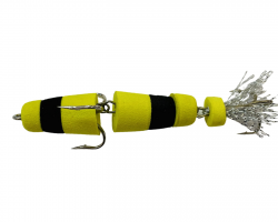Мандула для рыбалки 8 см снасть джиговая придонная на щуку, сома, окуня 1 шт. (черный-желтый)
