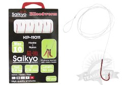 Крючки Saikyo KP-11011 Blloodworm Red (10 шт) с поводком